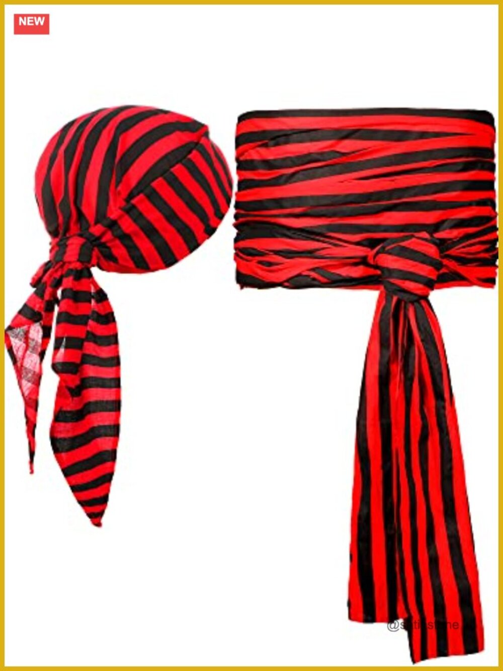 Pirate Bandana & Sash Set Linen Cosplay Halloween Costume Accessories